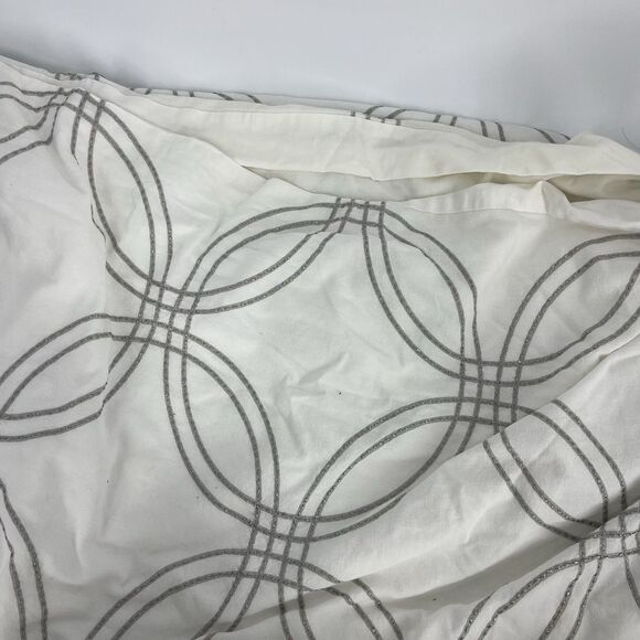 Restoration Hardware Baby Child Duvet Cover 2 Shams Gray White Embroidered Full - Picture 6 of 13